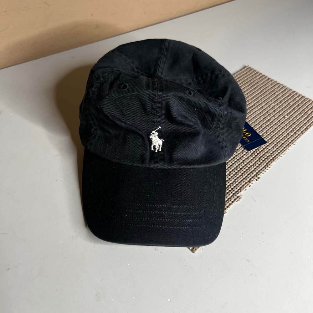 Polo Ralph Lauren Mens Classic Cotton Chino Baseball Cap Dark Carbon Grey OSZ